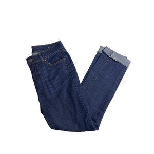 loft womens 4p straight leg blue cuffed raw hem denim jean H572